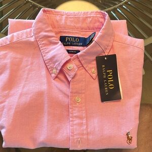 New with Tags Polo by Ralph Lauren Light Pink Oxford cloth Shirt